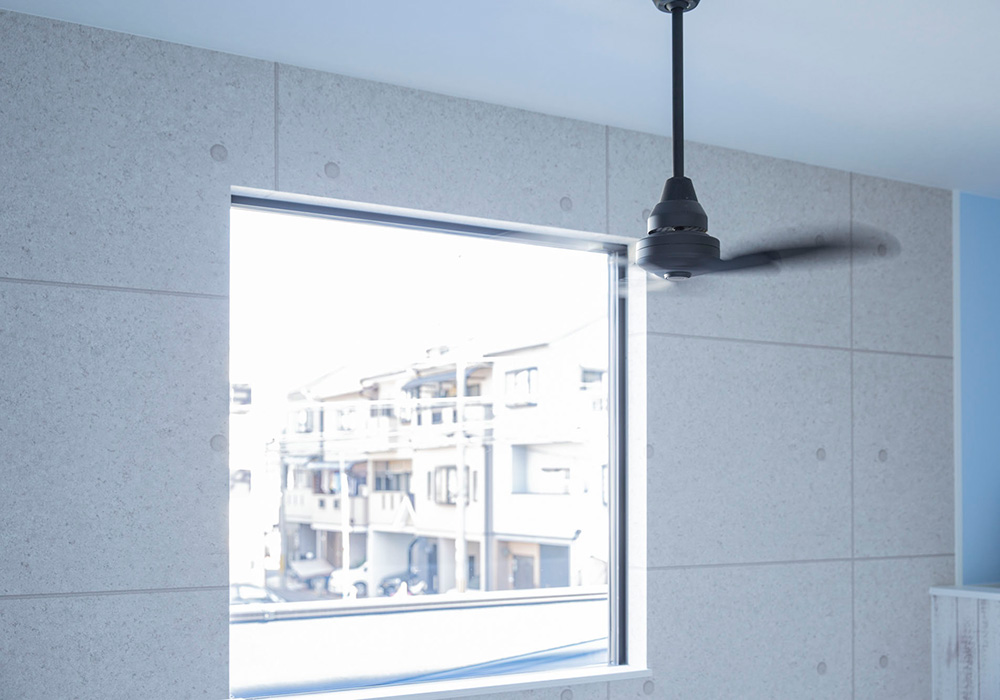 無機質な空間に、温かな光が差し込む窓際